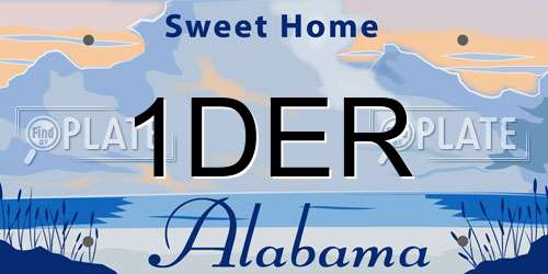 1DER Alabama License Plate