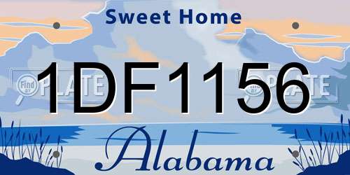 1DF1156 Alabama License Plate