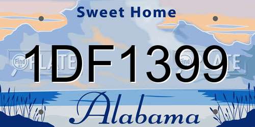 1DF1399 Alabama License Plate