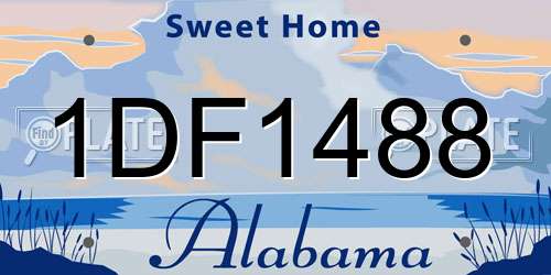 1DF1488 Alabama License Plate