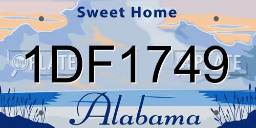 1DF1749 Alabama License Plate