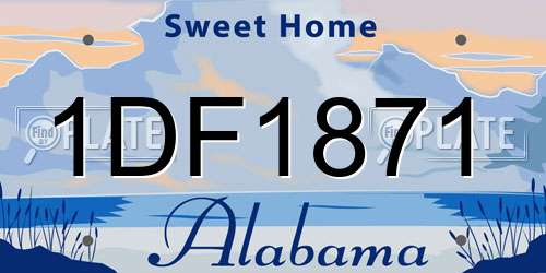 1DF1871 Alabama License Plate