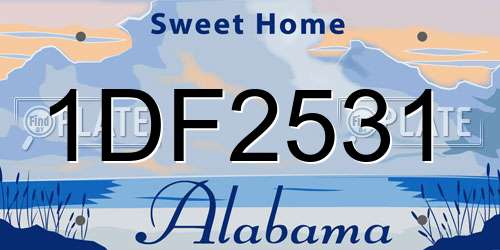 1DF2531 Alabama License Plate