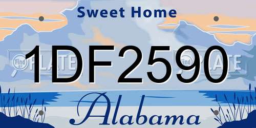 1DF2590 Alabama License Plate