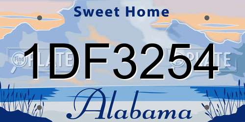1DF3254 Alabama License Plate