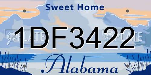 1DF3422 Alabama License Plate