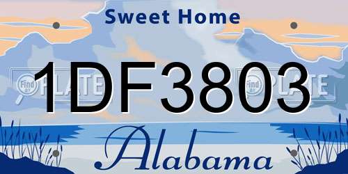 1DF3803 Alabama License Plate