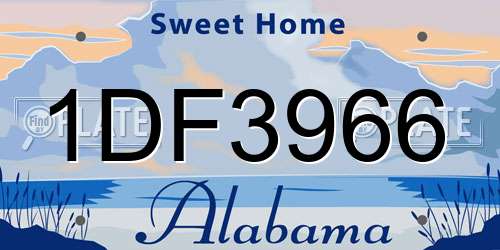1DF3966 Alabama License Plate