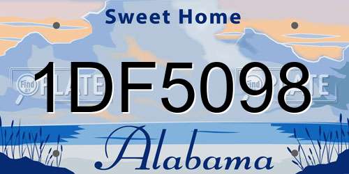 1DF5098 Alabama License Plate