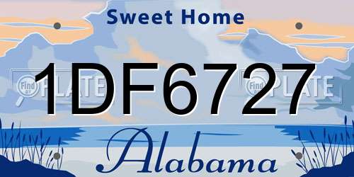 1DF6727 Alabama License Plate