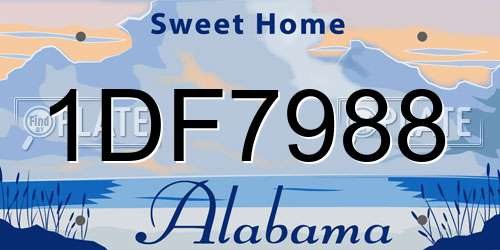 1DF7988 Alabama License Plate