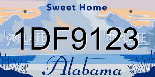 1DF9123 Alabama License Plate