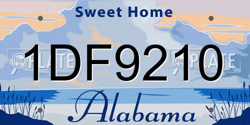 1DF9210 Alabama License Plate