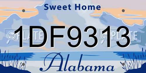 1DF9313 Alabama License Plate