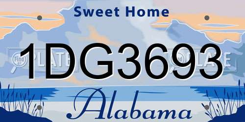 1DG3693 Alabama License Plate