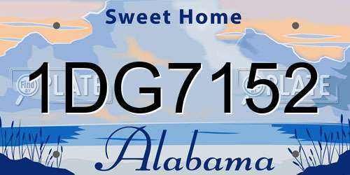1DG7152 Alabama License Plate