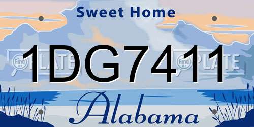 1DG7411 Alabama License Plate