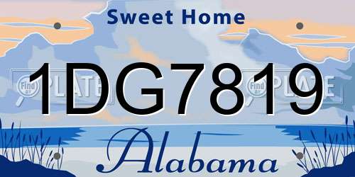 1DG7819 Alabama License Plate