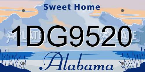 1DG9520 Alabama License Plate