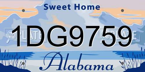 1DG9759 Alabama License Plate