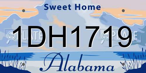 1DH1719 Alabama License Plate