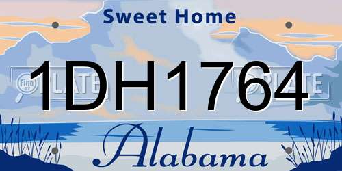 1DH1764 Alabama License Plate