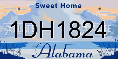 1DH1824 Alabama License Plate