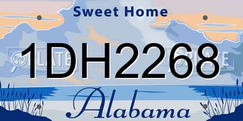 1DH2268 Alabama License Plate