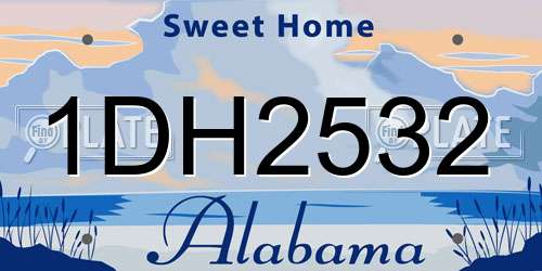 1DH2532 Alabama License Plate