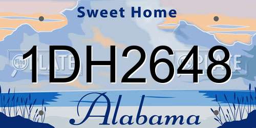 1DH2648 Alabama License Plate