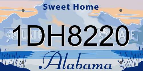 1DH8220 Alabama License Plate