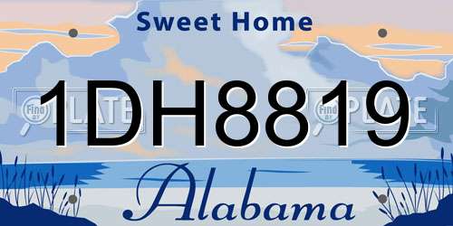 1DH8819 Alabama License Plate