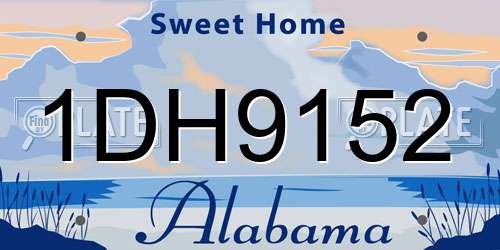 1DH9152 Alabama License Plate