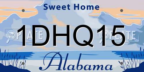 1DHQ15 Alabama License Plate