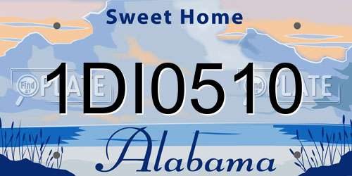 1DI0510 Alabama License Plate