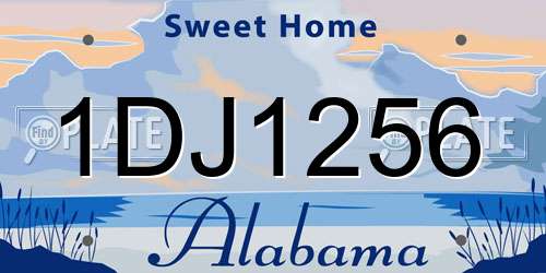 1DJ1256 Alabama License Plate