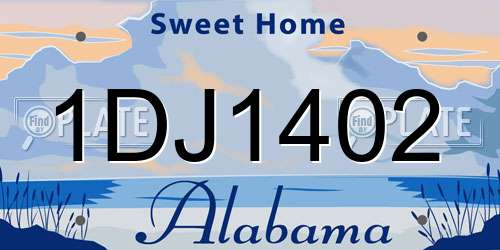 1DJ1402 Alabama License Plate