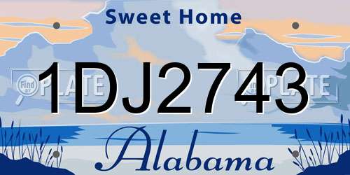 1DJ2743 Alabama License Plate