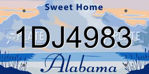 1DJ4983 Alabama License Plate