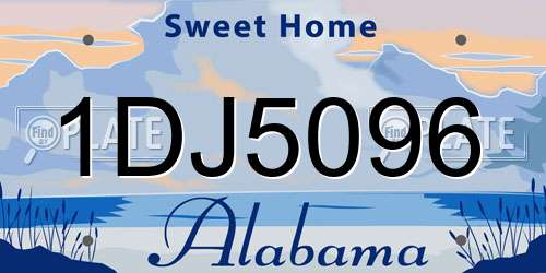 1DJ5096 Alabama License Plate