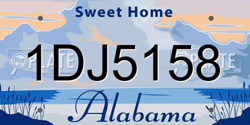 1DJ5158 Alabama License Plate