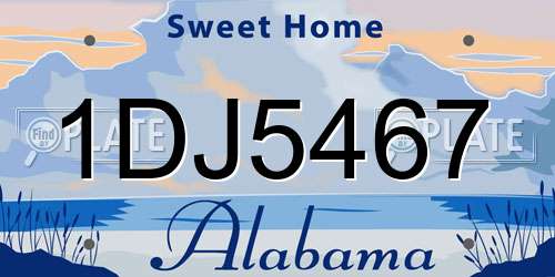 1DJ5467 Alabama License Plate