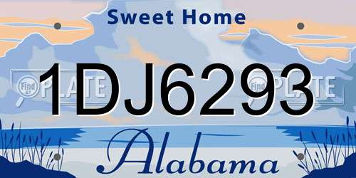 1DJ6293 Alabama License Plate