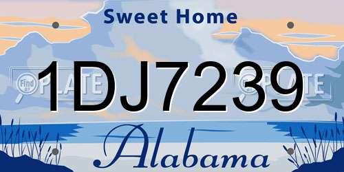 1DJ7239 Alabama License Plate