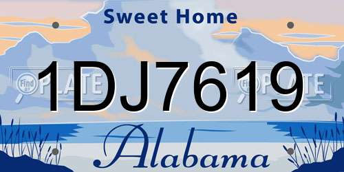 1DJ7619 Alabama License Plate