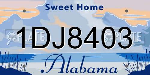 1DJ8403 Alabama License Plate