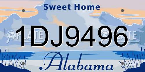 1DJ9496 Alabama License Plate