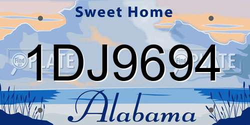 1DJ9694 Alabama License Plate