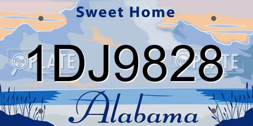 1DJ9828 Alabama License Plate