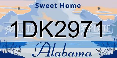 1DK2971 Alabama License Plate
